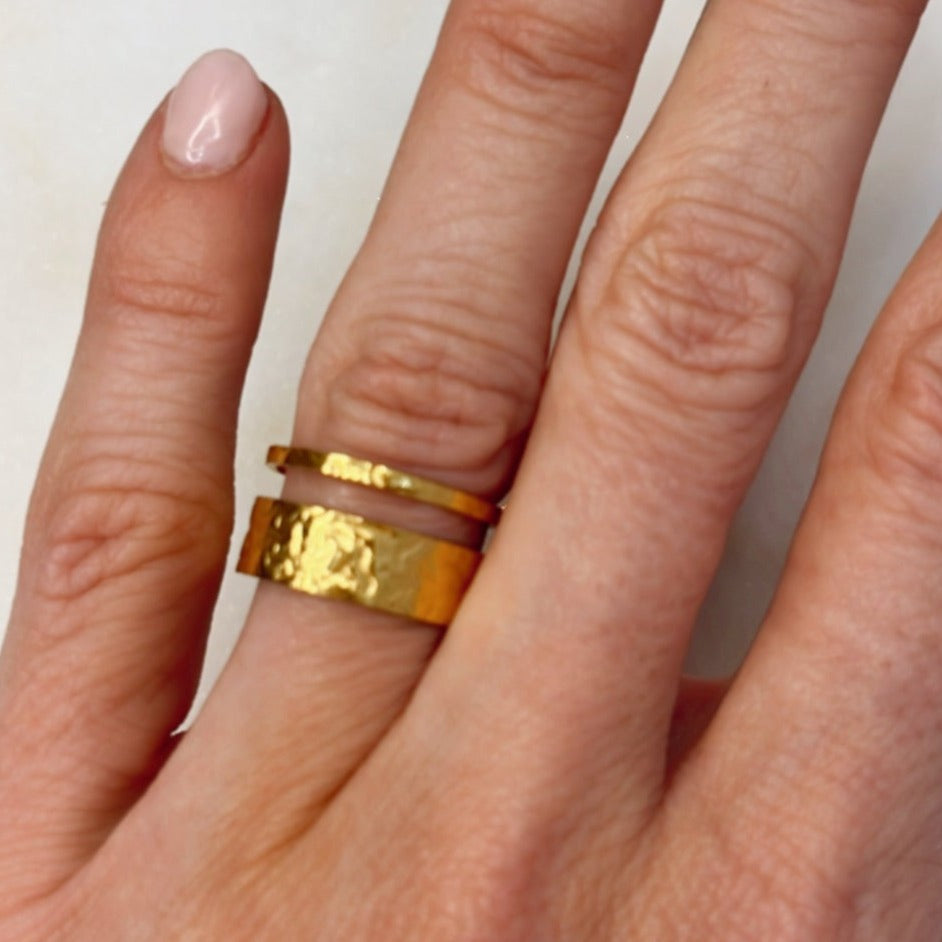 Double Band Gold Accent Ring