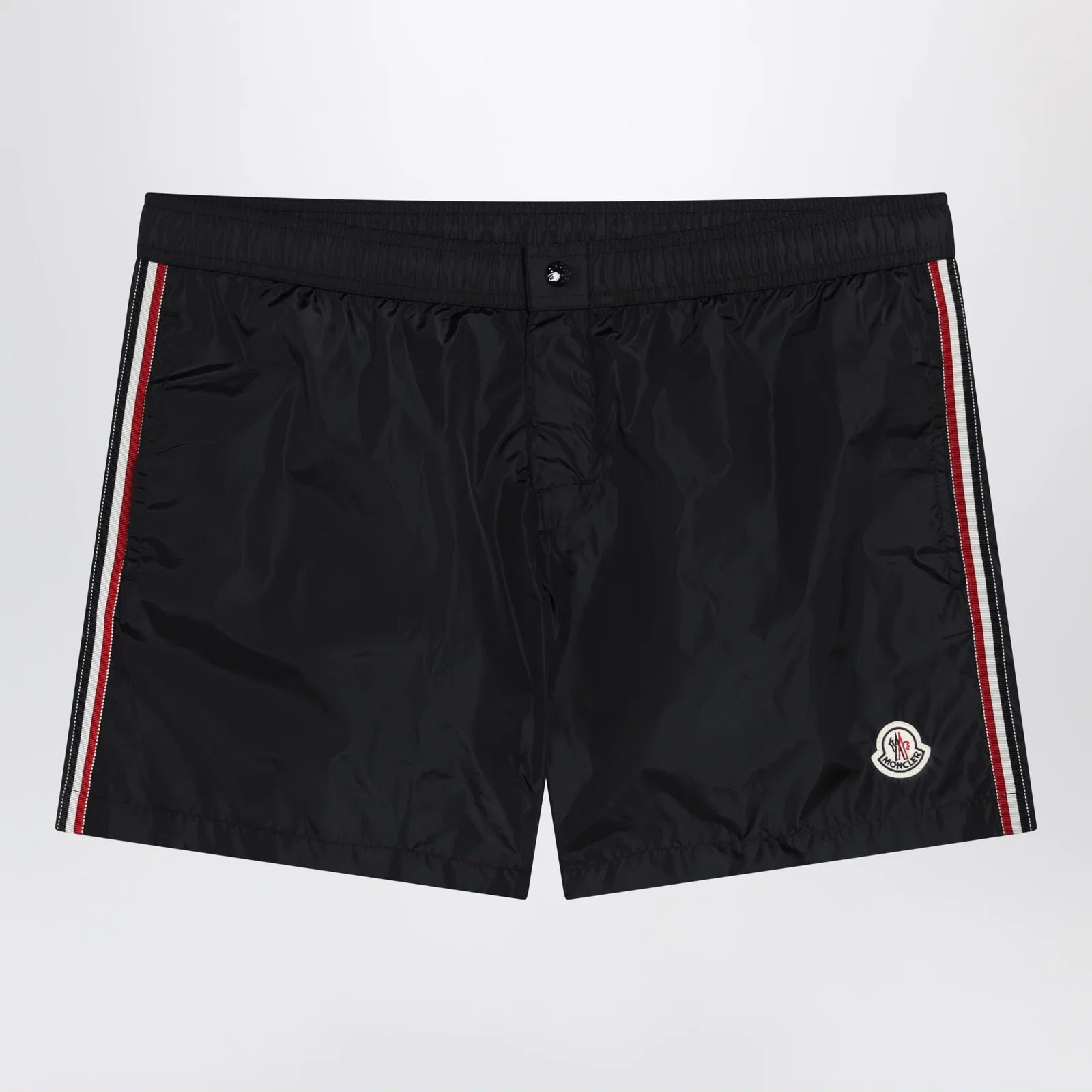 Moncler Black swim shorts with logo patch