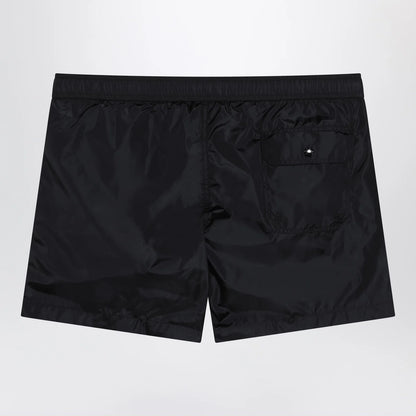 Moncler Black swim shorts with logo patch