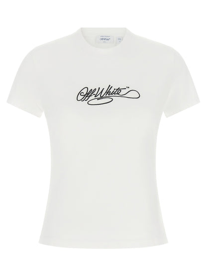 Off White Logo Embroidery T-shirt