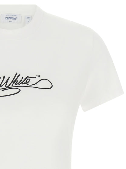 Off White Logo Embroidery T-shirt