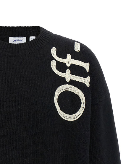 Off White Vertical Bookish Sweater