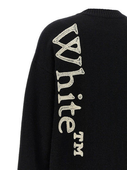 Off White Vertical Bookish Sweater