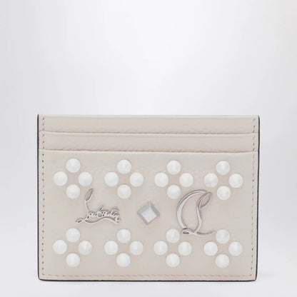 Christian Louboutin Kios card holder in grained calfskin and spikes