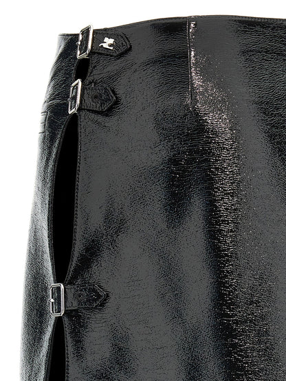 Courreges Mini Multi Sangle Vinyl Skirt