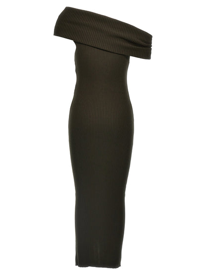 Courreges Twist Rib Knit Long Dress