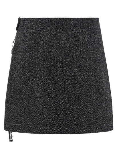Courreges Zipped Caviar Mini Skirt