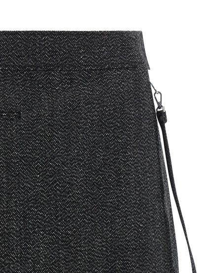 Courreges Zipped Caviar Mini Skirt