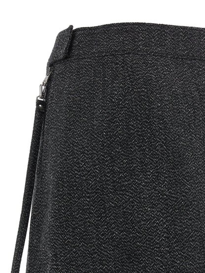 Courreges Zipped Caviar Mini Skirt