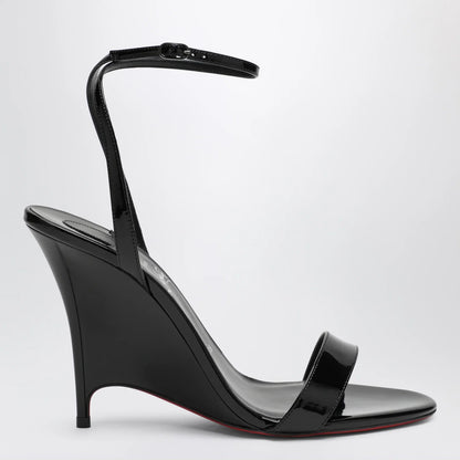 Christian Louboutin Miss Z black patent leather wedge sandals