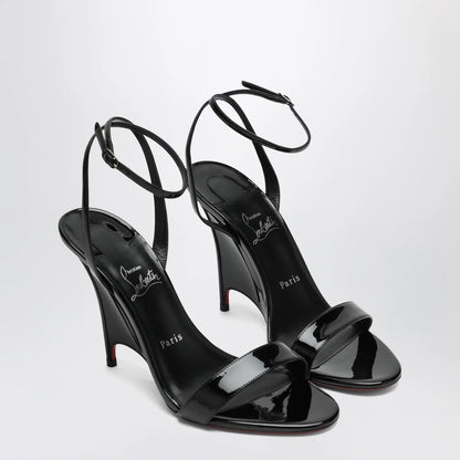 Christian Louboutin Miss Z black patent leather wedge sandals