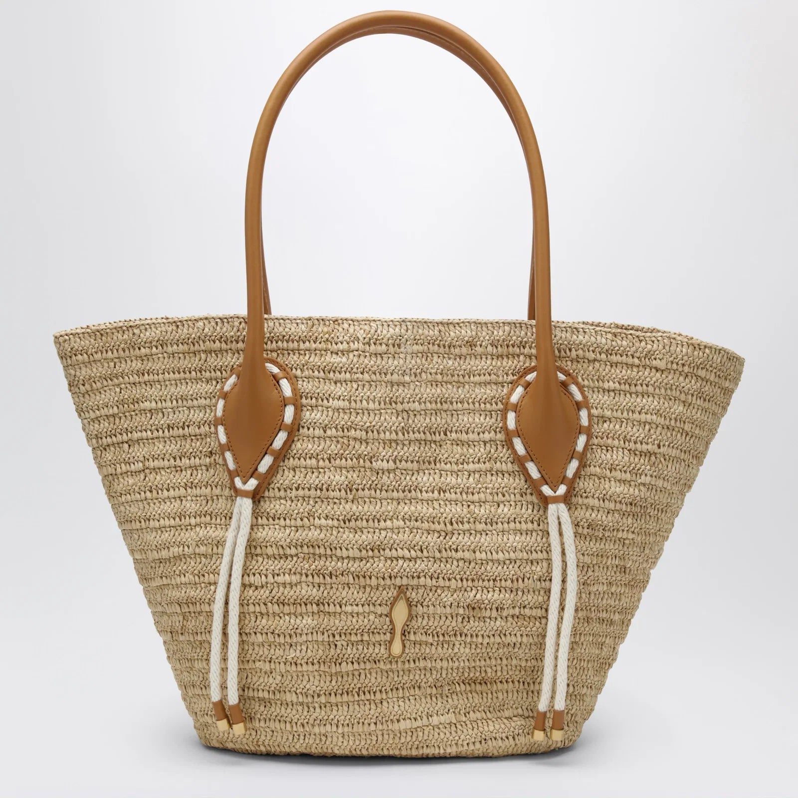 Christian Louboutin Venus Tote Bag in Natural-Colored Raffia