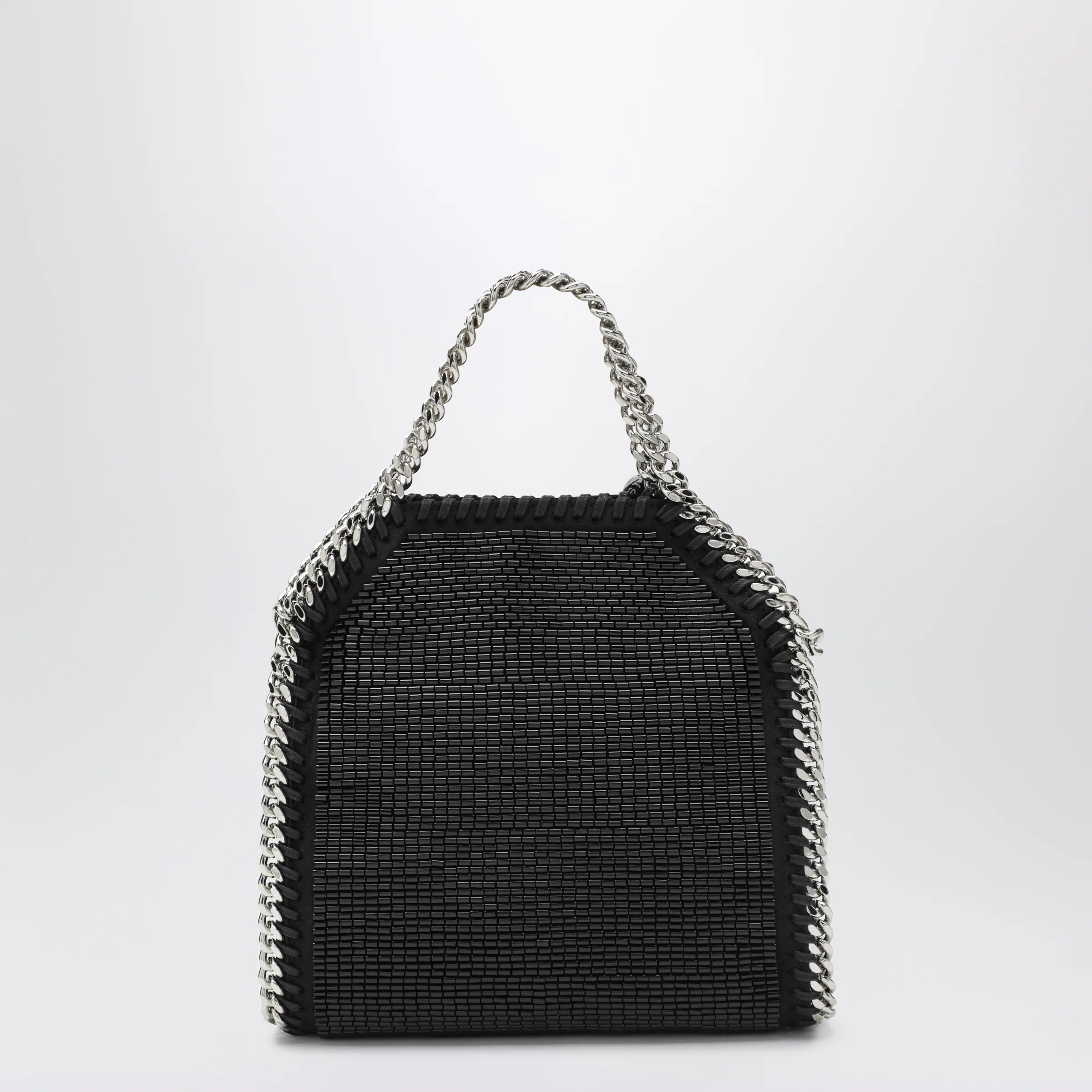 Stella McCartney Falabella mini tote bag in black crystal mesh