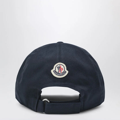 Moncler Navy baseball cap with embroidered logo