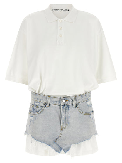 Alexander Wang Denim Skirt Polo Dress