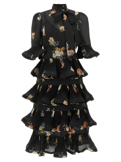 Zimmermann Pleated Sleeved Dress