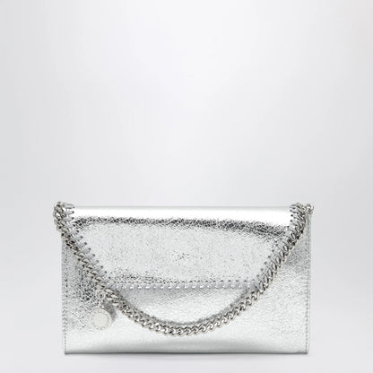 Stella McCartney Falabella metallic silver crossbody wallet bag