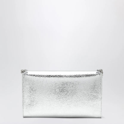 Stella McCartney Falabella metallic silver crossbody wallet bag