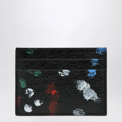 Balenciaga Cash leather card holder with painter’s print