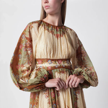 ZIMMERMANN Cream cotton and silk Indra maxi dress