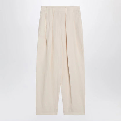 Stella McCartney Wide butter-coloured pants in linen blend