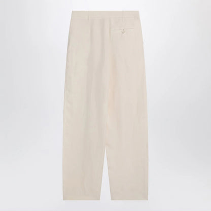 Stella McCartney Wide butter-coloured pants in linen blend