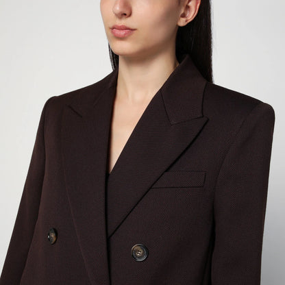 Stella McCartney Double-breasted plum wool coat