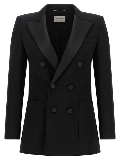 Saint Laurent Satin Lapel Blazer