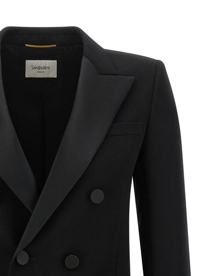 Saint Laurent Satin Lapel Blazer