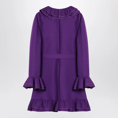 Valentino Purple wool and silk mini dress