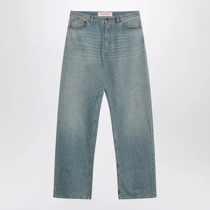 Valentino Light blue jeans with washed effect