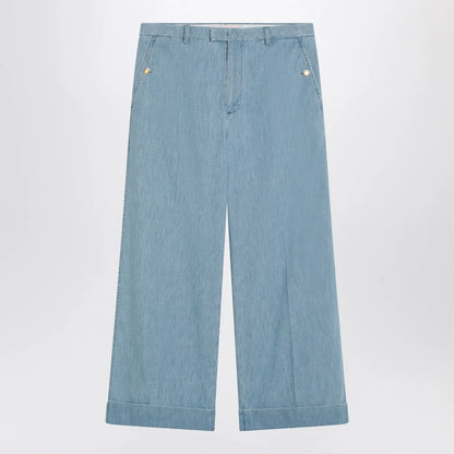 Valentino Light blue wide jeans with cuff