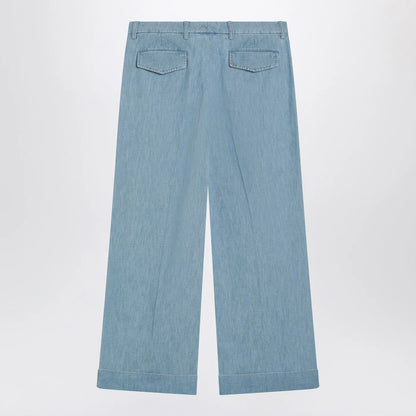 Valentino Light blue wide jeans with cuff