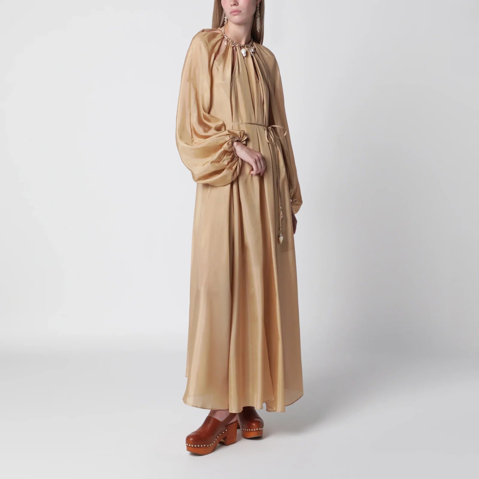 ZIMMERMANN Mahon maxi dress in silk habotai champagne