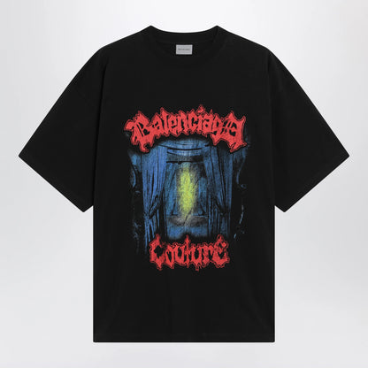 Balenciaga Salon de Couture cotton jersey T-shirt in black