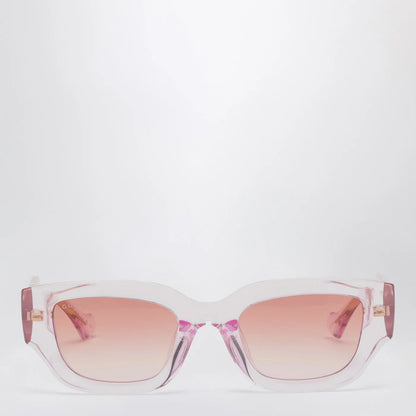 GUCCI Rectangular pink/transparent sunglasses