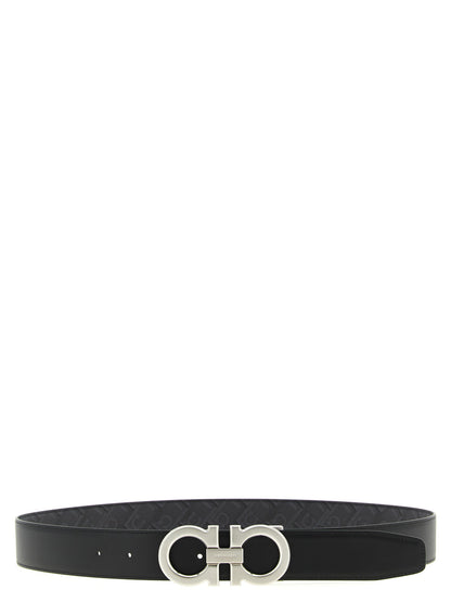 Ferragamo Gancini Print Reversible Belt