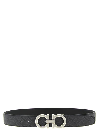 Ferragamo Gancini Print Reversible Belt