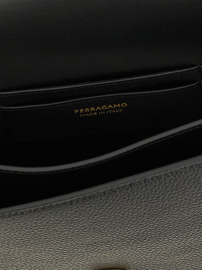 Ferragamo North-south Double Gancini Crossbody Bag