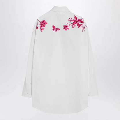 GUCCI White shirt with fuchsia print