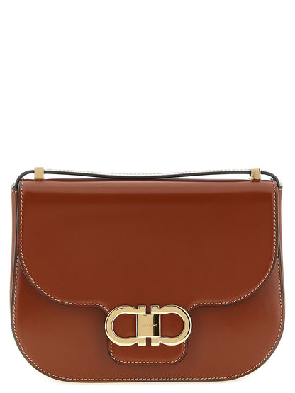 Ferragamo Double Gancini Closure Shoulder Bag