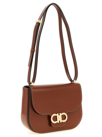 Ferragamo Double Gancini Closure Shoulder Bag