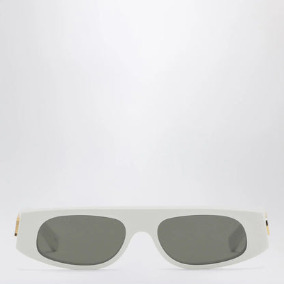 GUCCI White acetate geometric sunglasses