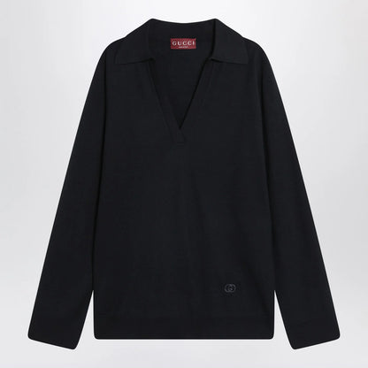 GUCCI Navy blue wool sweater