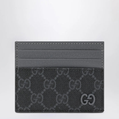 GUCCI GG card holder with grey trims