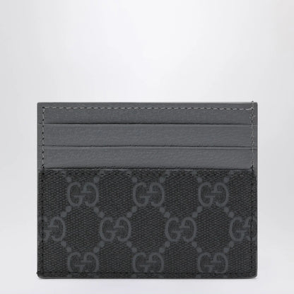 GUCCI GG card holder with grey trims