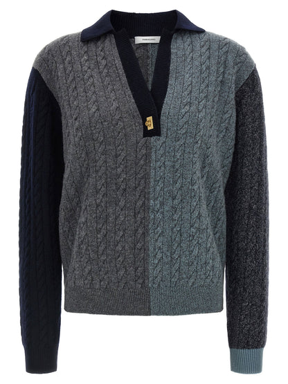 Ferragamo Color Block Braid Sweater