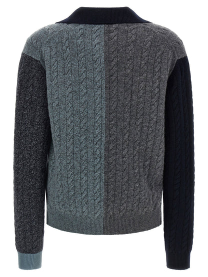 Ferragamo Color Block Braid Sweater
