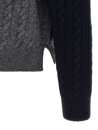 Ferragamo Color Block Braid Sweater