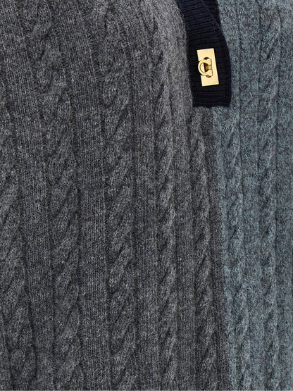 Ferragamo Color Block Braid Sweater